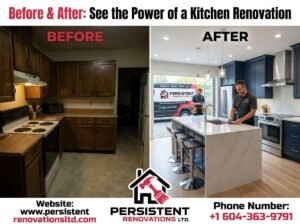before and after kitchen renovation Vancouver modern remodel transformation